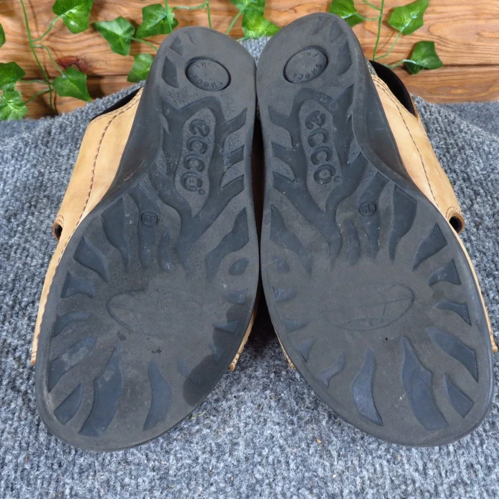 ECCO Cosmo Women Walking Sandals Size 39 8-8.5 Outdoor Comfort Tan Leather